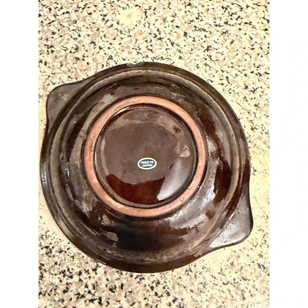 Japanese Creamer Pitcher and Bowl Iridescent Drip Glaze MCM Vintage
